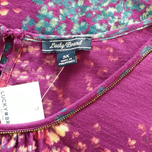 Lucky Brand Floral Cold Shoulder Top - Picture 6 of 7